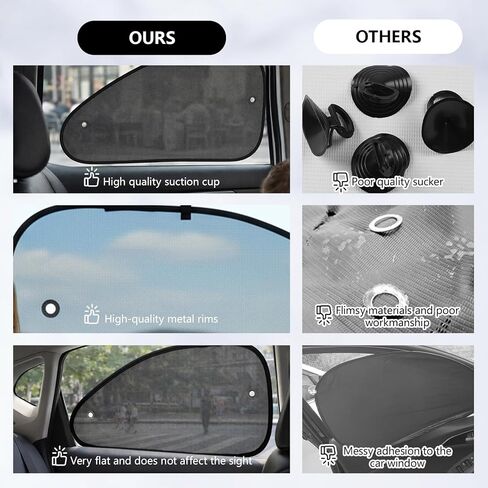 Car Window Shades, 2026 New Upgrade Car Shades for Side Windows25 X15(2 Pack), Side Window Sun Protection for Daily Commuting and Long Road Trips with Four Suction Cups, Can Blocks 99.98% UVR in Saudi Arabia