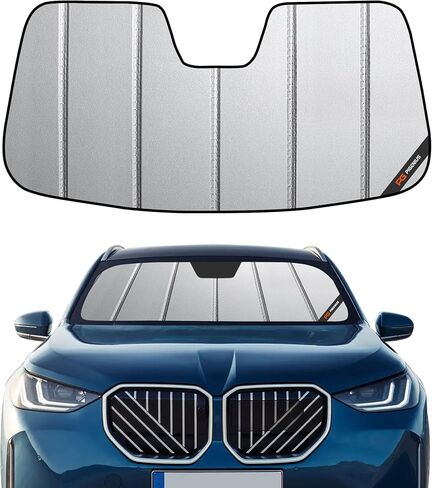 مظلة الشمس للزجاج الأمامي من Pigenius لسيارة BMW X3 (G45) 2025-2026، تناسب xDrive30 M50، لمسة نهائية من الجلد الرمادي الفاخر in Kuwait