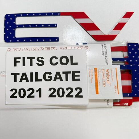 Tailgate Raised Plastic Letters Inserts Compatible with Colorado 2021 2022 (Patriotic US Flag) in Saudi Arabia