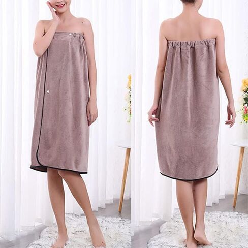 Ladies' Casual Wearable Bath Towel, Buckle Elastic Chest Wrapped Bathrobe, Suitable for Swimming Pools and Gyms, 80 * 135cm in Saudi Arabia