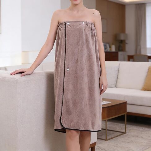 Ladies' Casual Wearable Bath Towel, Buckle Elastic Chest Wrapped Bathrobe, Suitable for Swimming Pools and Gyms, 80 * 135cm in Saudi Arabia