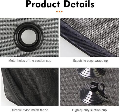 2 PCS Side Window Sun Shade, Thermal Insulation Mesh Car Window Covers, Car Sunshades with Suction Cups, Universal Blackout Cover for Most Vehicles (Black) in Saudi Arabia