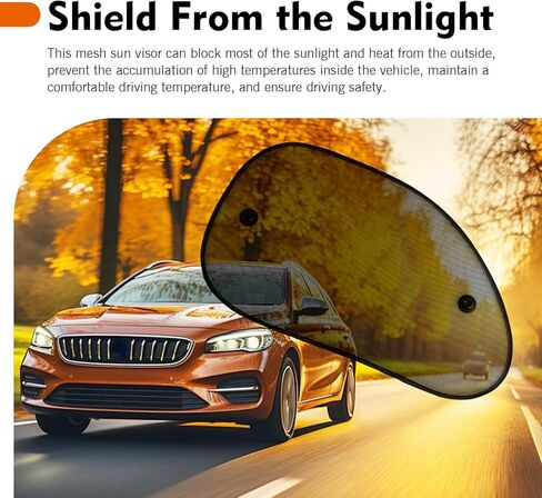 2 PCS Side Window Sun Shade, Thermal Insulation Mesh Car Window Covers, Car Sunshades with Suction Cups, Universal Blackout Cover for Most Vehicles (Black) in Saudi Arabia