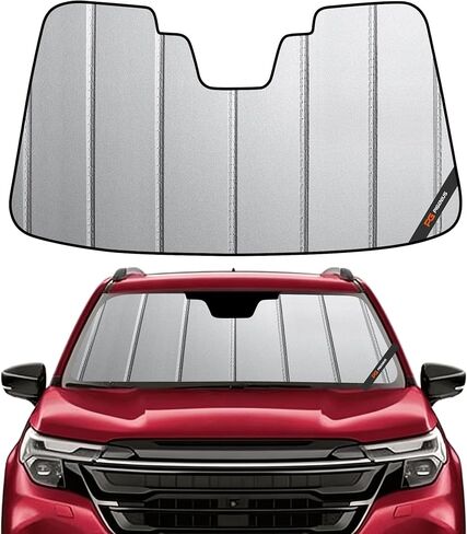 مظلة الشمس للزجاج الأمامي من Pigenius لسيارة Subaru Forester 2025-2026، جلد صناعي فضي غير لامع مع لمسة ناعمة ممتازة مضادة للوهج - بدون بصمات أصابع وملمس فاخر بدون وهج in Kuwait