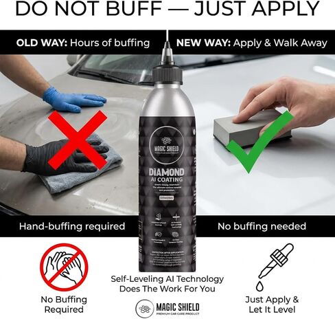 Magic Shield Diamond AI Coating Graphene Liquid Self-Levelling Technology | Restore Used Car back to New | Lasts 10 Years | High-Gloss | Hydrophobic & Scratch-Resistant | for Paint & Headlights Only in Saudi Arabia