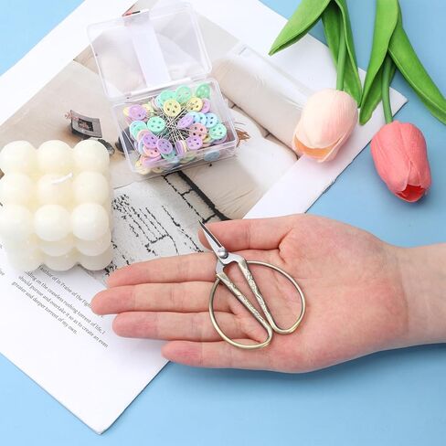 3.3 Inch Small Sewing Embroidery Scissors, Stainless Steel Scissors Little Sharp Craft Shears Brassy Vintage Crochet Embroidery Shears for Cross Stitch Cutting, Sewing Crafting, Needlework, DIY Tools in Kuwait