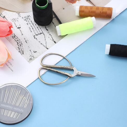 3.3 Inch Small Sewing Embroidery Scissors, Stainless Steel Scissors Little Sharp Craft Shears Brassy Vintage Crochet Embroidery Shears for Cross Stitch Cutting, Sewing Crafting, Needlework, DIY Tools in Kuwait