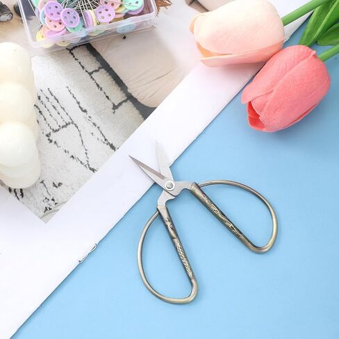 3.3 Inch Small Sewing Embroidery Scissors, Stainless Steel Scissors Little Sharp Craft Shears Brassy Vintage Crochet Embroidery Shears for Cross Stitch Cutting, Sewing Crafting, Needlework, DIY Tools in Kuwait