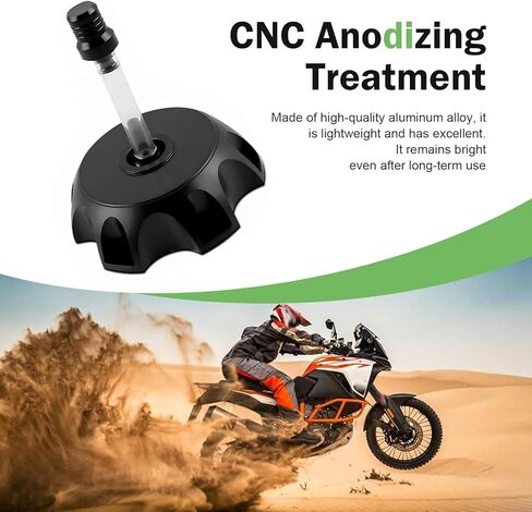 Dirt Bike Fuel Tank Cap, 50-250 CC Leak-proof Anti-rust Fuel Cap with Vent Breathable Hose, Hexagonal CNC Alloy Cover, Replacement for Most Dirt Bikes Pit Bikes Motorcycles (Black) in Saudi Arabia