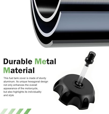 Dirt Bike Fuel Tank Cap, 50-250 CC Leak-proof Anti-rust Fuel Cap with Vent Breathable Hose, Hexagonal CNC Alloy Cover, Replacement for Most Dirt Bikes Pit Bikes Motorcycles (Black) in Saudi Arabia