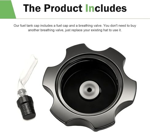 Dirt Bike Fuel Tank Cap, 50-250 CC Leak-proof Anti-rust Fuel Cap with Vent Breathable Hose, Hexagonal CNC Alloy Cover, Replacement for Most Dirt Bikes Pit Bikes Motorcycles (Black) in Saudi Arabia