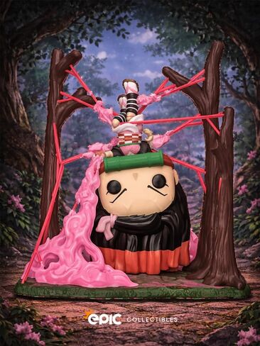 Epic Collectibles Pop Anime: Demonslayer - Nezuko Kamado in Web (يتوهج في الظلام) شخصية فينيل حصرية فاخرة مقاس 6 بوصات متضمنة مع واقي صندوق متوافق مع Funko in Kuwait