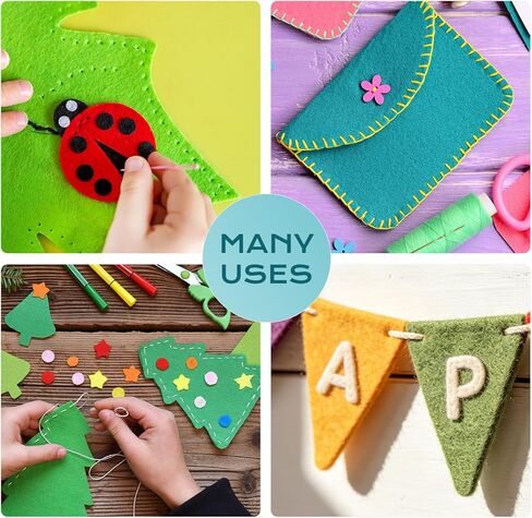 120 Pcs Felt Paper, 8x12 Inch Felt Sheets for Crafts, 1mm Colored Felt, 40 Assorted Colors Felt Squares, for DIY Craft Sewing Patchwork & Decoration in Saudi Arabia