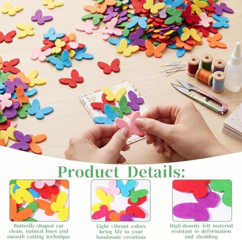120Pcs Fabric Butterflies Felt Shapes Embellishments Decorations for Crafts Sewing Handcraft DIY, 1.18 x 1 in in Kuwait