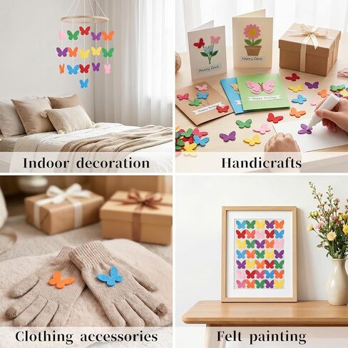120Pcs Fabric Butterflies Felt Shapes Embellishments Decorations for Crafts Sewing Handcraft DIY, 1.18 x 1 in in Kuwait