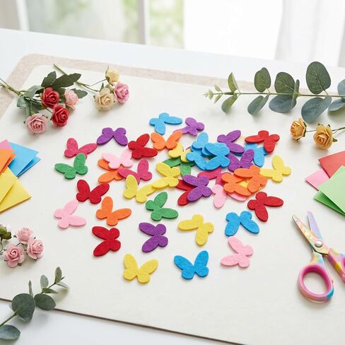 120Pcs Fabric Butterflies Felt Shapes Embellishments Decorations for Crafts Sewing Handcraft DIY, 1.18 x 1 in in Kuwait