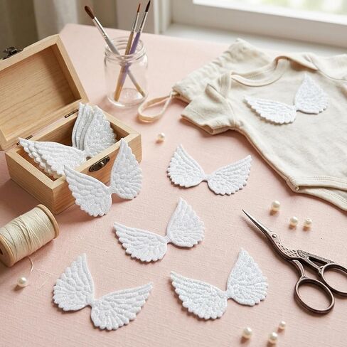 50Pcs Angel Wings for Crafts, Small Angel Wings for DIY Projects, Angels Wing for Clothing Decoration and Repair, for Scrapbooking and Party Decorations in Saudi Arabia
