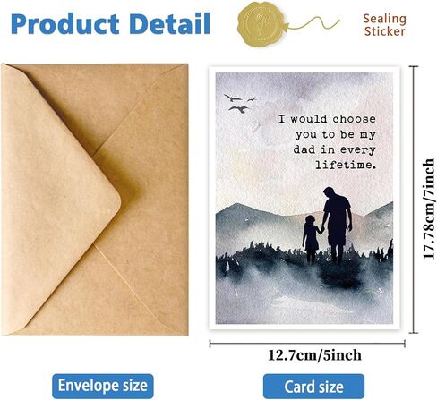 Father’s Day Card for Dad from Daughter or Son, Emotional Fathers Day Card, Happy Fathers Day Gift in Kuwait