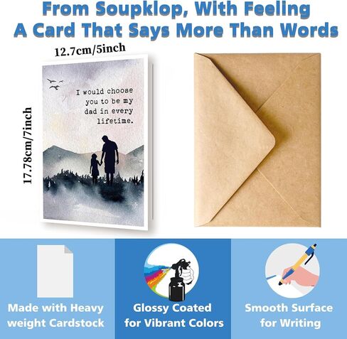 Father’s Day Card for Dad from Daughter or Son, Emotional Fathers Day Card, Happy Fathers Day Gift in Kuwait