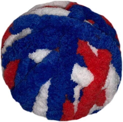 Chunky Chenille Red White Blue Yarn for Crocheting and Handknitting ~ Big Bulky Fluffy Soft Chunky Beginners Blanket Jumbo Wide Thick Yarn DIY Crafts Home Decor Costumes Each Skein 28 yards in Saudi Arabia