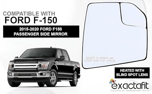 زجاج مرآة الجانب الأيمن للركاب لـ 2015 2016 2017 2018 2019 2020 Ford F150 F-150 العمياء المرايا المحدبة اللوحة الخلفية ساخنة FL3Z17K707A FL3Z-17K707-B in Kuwait