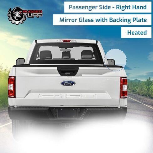 زجاج مرآة الجانب الأيمن للركاب لـ 2015 2016 2017 2018 2019 2020 Ford F150 F-150 العمياء المرايا المحدبة اللوحة الخلفية ساخنة FL3Z17K707A FL3Z-17K707-B in Kuwait