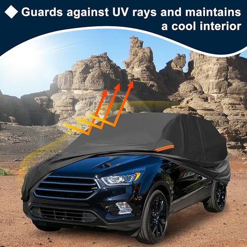 غطاء سيارة مقاوم للماء مناسب لسيارة Ford Escape في جميع الأحوال الجوية للسيارات في الهواء الطلق والثلج والشمس والغبار وحماية من الأشعة فوق البنفسجية، غطاء خارجي كامل مع سحاب للباب in Kuwait