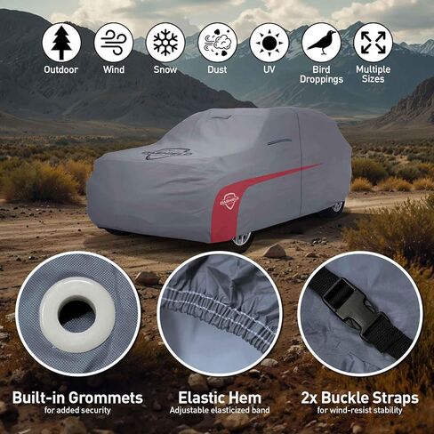 Ultimum Lite Car Cover for Jeep Commando 1967-1973 Jeepster 2-Door Convertible Pickup, with Zipper Breathable All Weather Protection Scratch, Dust, Sun, Snow, Rain Protection Indoor Outdoor in Kuwait