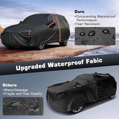 Car Cover for 2024 2025 2026 Lexus TX 350 550H, All Weather Outdoor SUV Car Covers with Zipper Door, Waterproof Windproof Bands Cover, Reflective Strip for Snow Rain Dust Cover, Sun UV Protection in Kuwait