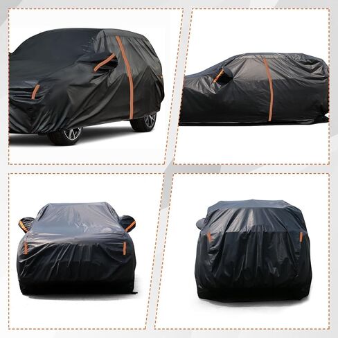 Car Cover for 2024 2025 2026 Lexus TX 350 550H, All Weather Outdoor SUV Car Covers with Zipper Door, Waterproof Windproof Bands Cover, Reflective Strip for Snow Rain Dust Cover, Sun UV Protection in Kuwait