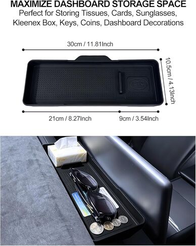for Tesla Behind Screen Storage Box Model Y Juniper Model 3 Highland Accessories 2025-2026 Center Console Sunglass Tissue Holder Hidden Dashboard Organizer Key Card Air Vent Tray in Saudi Arabia
