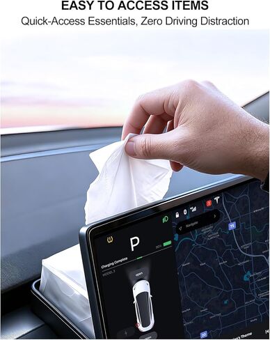 for Tesla Behind Screen Storage Box Model Y Juniper Model 3 Highland Accessories 2025-2026 Center Console Sunglass Tissue Holder Hidden Dashboard Organizer Key Card Air Vent Tray in Saudi Arabia