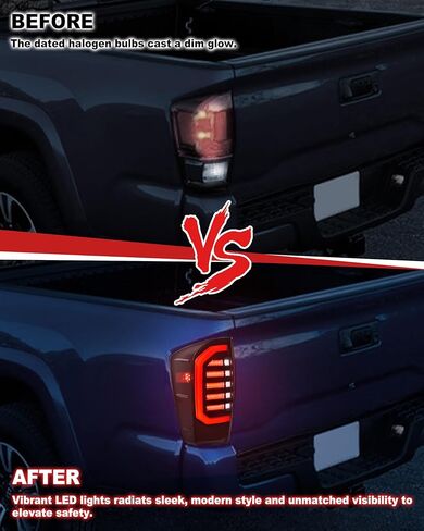 LED Tail Lights for 2016-2023 Toyota Tacoma Accessories, New Upgrade Full LED Smoked Lens Brake Reverse Parking Lights for Toyota Tacoma 16-23(2PC, Passenger & Driver Side) in Kuwait