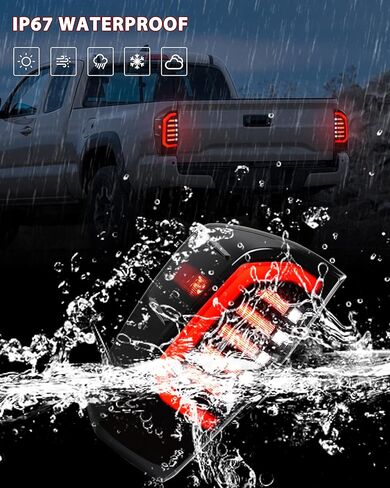 LED Tail Lights for 2016-2023 Toyota Tacoma Accessories, New Upgrade Full LED Smoked Lens Brake Reverse Parking Lights for Toyota Tacoma 16-23(2PC, Passenger & Driver Side) in Kuwait