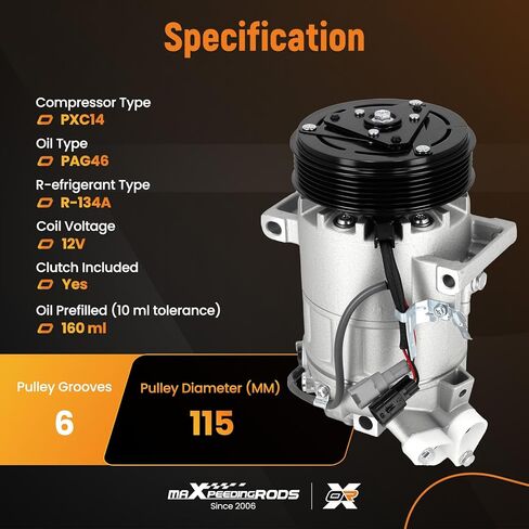 ضواغط مكيف الهواء maxpeedingrods مع قوابض لنيسان تسورو 2014-2015 سينترا 2013-2019 يستبدل 92600-3SH0A in Kuwait