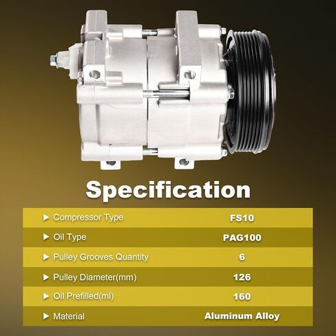 Air Conditioning AC Compressor with Clutch Compatible with 1991-2001 for Ford Explorer 4.0L 1994-2001 for Mazda B3000 3.0L 1998-2001 for M-ercury Mountaineer 4.0L CO101320C in Saudi Arabia