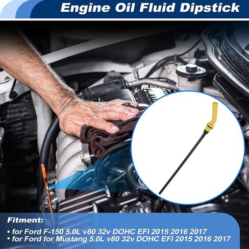 أنبوب مقياس مؤشر مستوى الزيت لفورد F-150 لموستانج 5.0L V8 2015 2016 2017 استبدال FL3Z-6754-C/FL3Z-6754-A/FL3Z-6754-B/FL3Z6754C/FL3Z6754B/FL3Z6754A عصا تراجع سائل الزيت in Kuwait