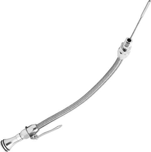1/4" NPT Engine Oil Dipstick - 20IN Flexible Stainless Steel - Universal Fit - Compatible with Chevy Ford - Silver in Saudi Arabia