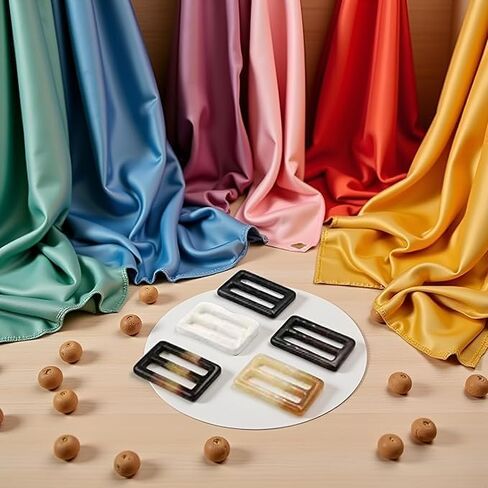 5Pcs 2-Inch Resin Rectangle Buckle Set, Waist Clips for Silk Scarves, Neckerchiefs, Clothing (Random Colors) in Saudi Arabia