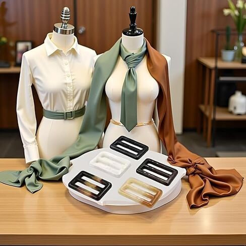 5Pcs 2-Inch Resin Rectangle Buckle Set, Waist Clips for Silk Scarves, Neckerchiefs, Clothing (Random Colors) in Saudi Arabia