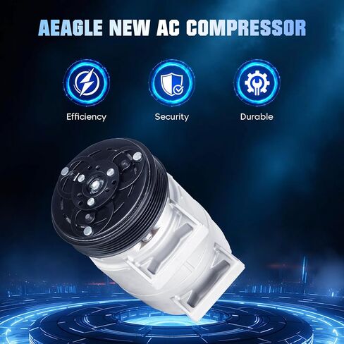 Air Conditioner AC Compressor with Clutch for Volvo S60 2001-2009 2.0L 2.3L 2.4L, for V70 2001-2007 2.3 2.4, for S80 2002-2006 2.8L 2.9L, for XC70 XC90 2003 2004 2005 2006 2.5 2.9 2.5L 2.9L in Kuwait