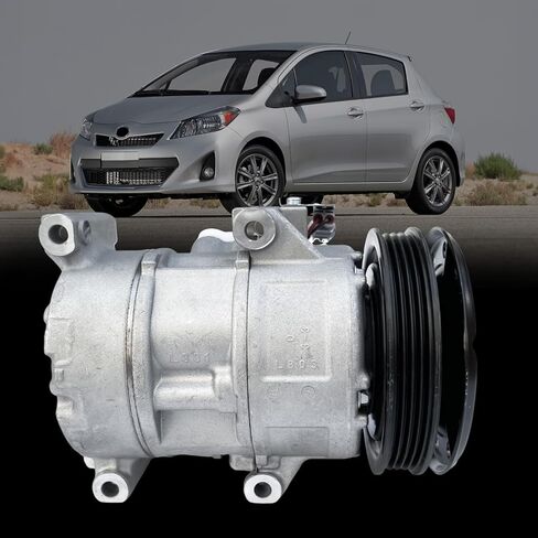 Air Conditioner AC Compressor with A/C Clutch,Fits for Toyota Yaris 1.5L 2007 2008 2009 2010 2011 2012, AC Compressor, Replaces 883105248, 8831052480, 8831052481 in Saudi Arabia