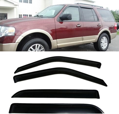 نافذة دخانية ملونة، واقيات مطر، واقي للتهوية، غطاء منحرف متوافق مع Ford Expedition 1997-2007 in Kuwait