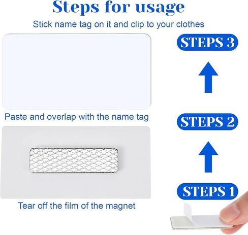 24 pcs Name Tags Blank Name Tag Magnetic Tags with Magnetic Backing Locker White Round Corners (1.5 x 3 Inch) -Not Thermal Sublimation in Kuwait