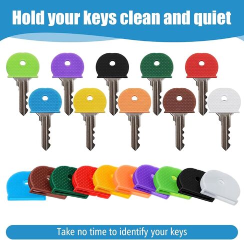 80Pcs Key Covers Caps, 1 Inch Colored Plastic Key Identifiers Covers for House Keys Cover, Head Protectors for Standard Keys, Coding Tags for Office House Apartment in Saudi Arabia