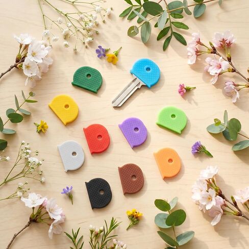 80Pcs Key Covers Caps, 1 Inch Colored Plastic Key Identifiers Covers for House Keys Cover, Head Protectors for Standard Keys, Coding Tags for Office House Apartment in Saudi Arabia