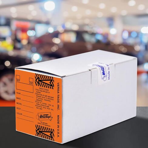 ORANGE - Genuine Versa-Tag Orange Key Tags, Self-Protecting (250 tags per box with "Chrome" plated steel rings) in Saudi Arabia