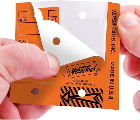 ORANGE - Genuine Versa-Tag Orange Key Tags, Self-Protecting (250 tags per box with "Chrome" plated steel rings) in Saudi Arabia