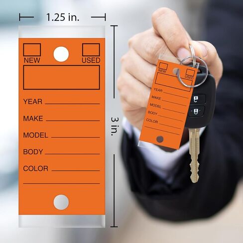 ORANGE - Genuine Versa-Tag Orange Key Tags, Self-Protecting (250 tags per box with "Chrome" plated steel rings) in Saudi Arabia