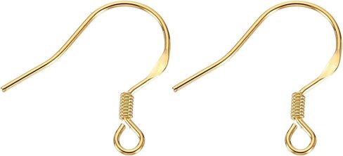 uxcell 2Pcs Earring Hook, S925 Sterling Silver Ear Wires Fish Hooks with Flat Letter (Wire 0.7mm/21 Gauge) for Jewelry Making DIY Ear Post Supplies, Silver in Kuwait